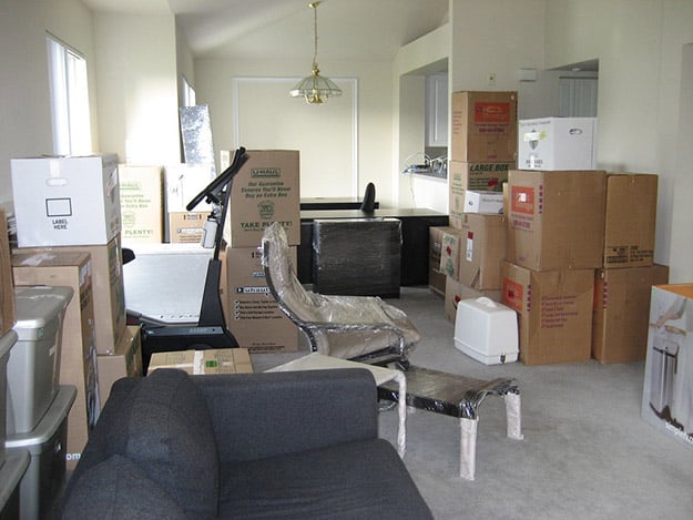 Packing up a living room 